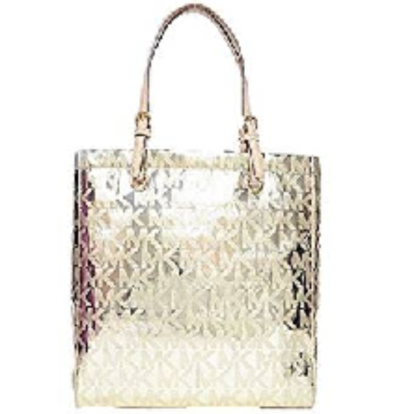 Michael Kors Handbags - Michael Kors Jet Set Mirrored Gold Large Tote